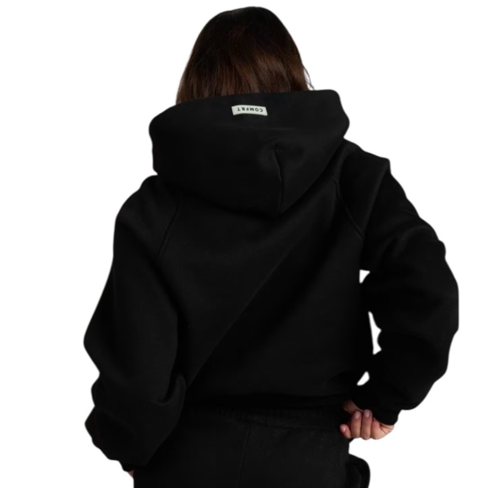Comfrt Women's Black Hoodie - Picture 11 of 12